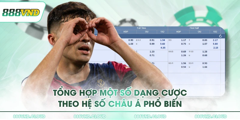 Tổng hợp một số dạng cược theo hệ số Châu Á phổ biến